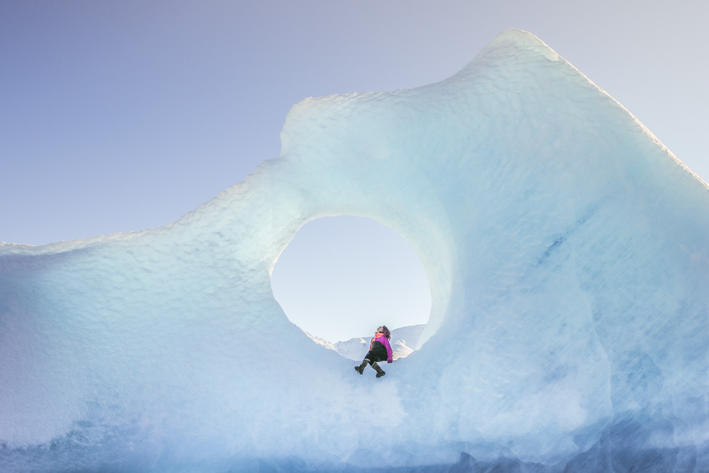 Ice hole, Knik Glacier, Alaska