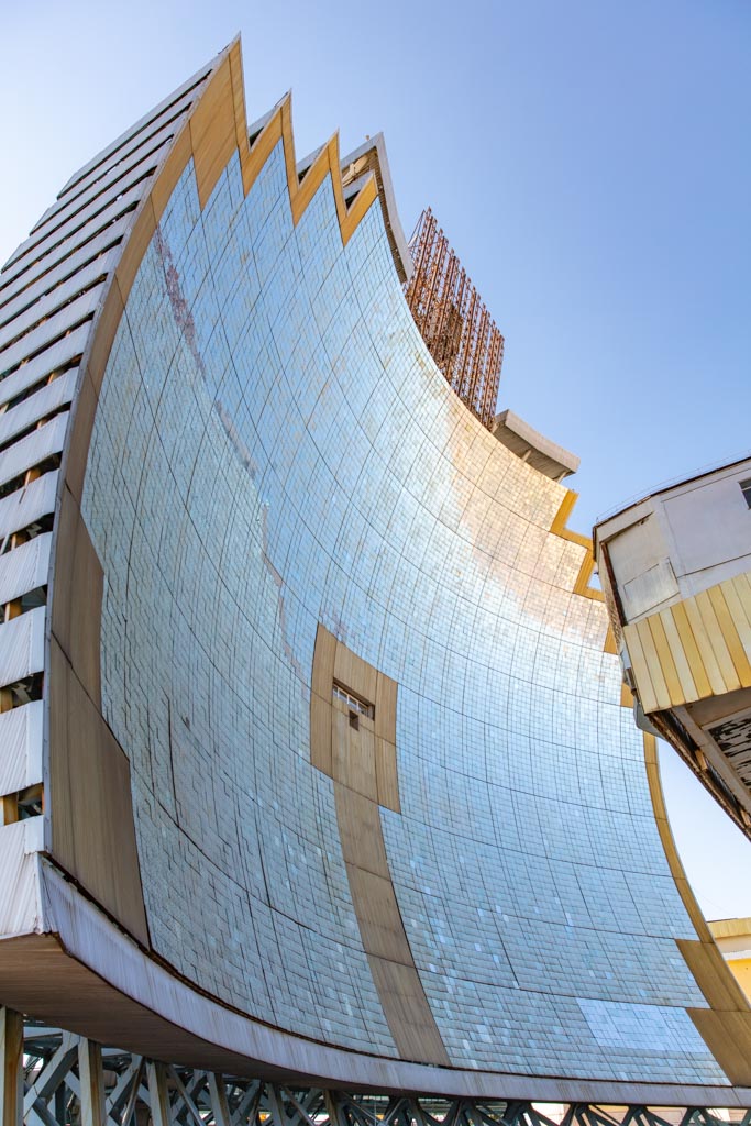 Parabolic concentrator, Solar Furnace, Institute of the Sun, Parkent, Uzbekistan_